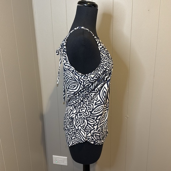 Banana Republic Halter Tank Top Women’s Medium Draped Spaghetti Strap Floral - Picture 3 of 5